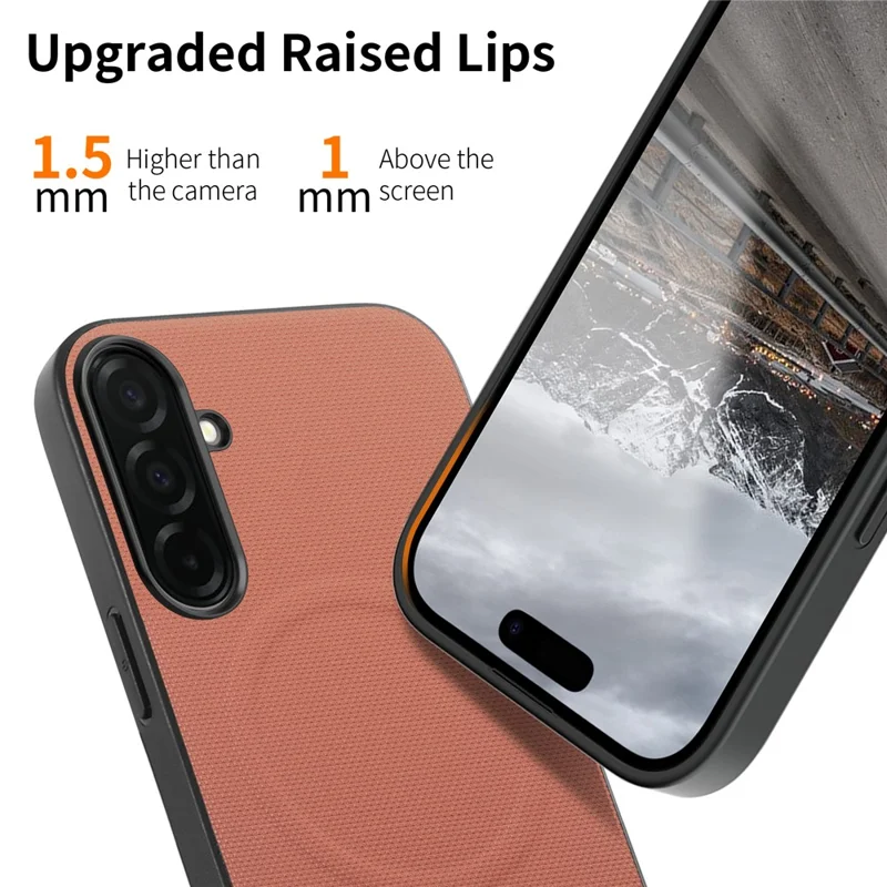 For Samsung Galaxy S26 Magnetic Case Fine Grid Texture Leather + PC + TPU Phone Cover - Pink