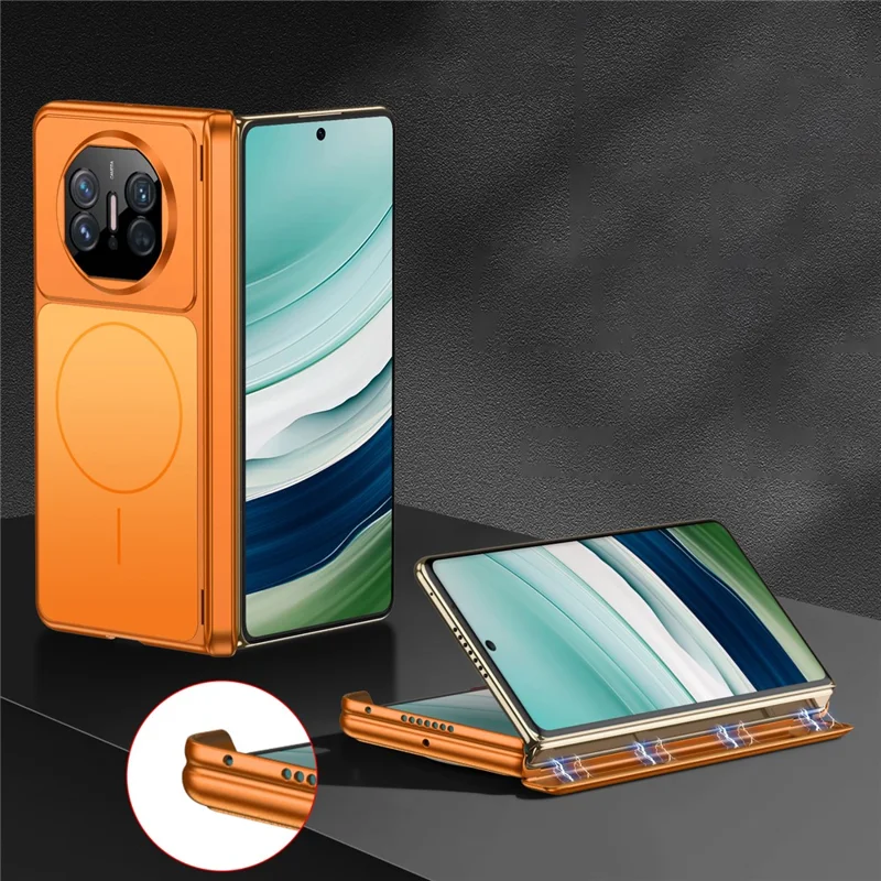 Funda magnética para Huawei Mate X5 Transform para iPhone 17 Pro, funda de teléfono de PC mate - Naranja