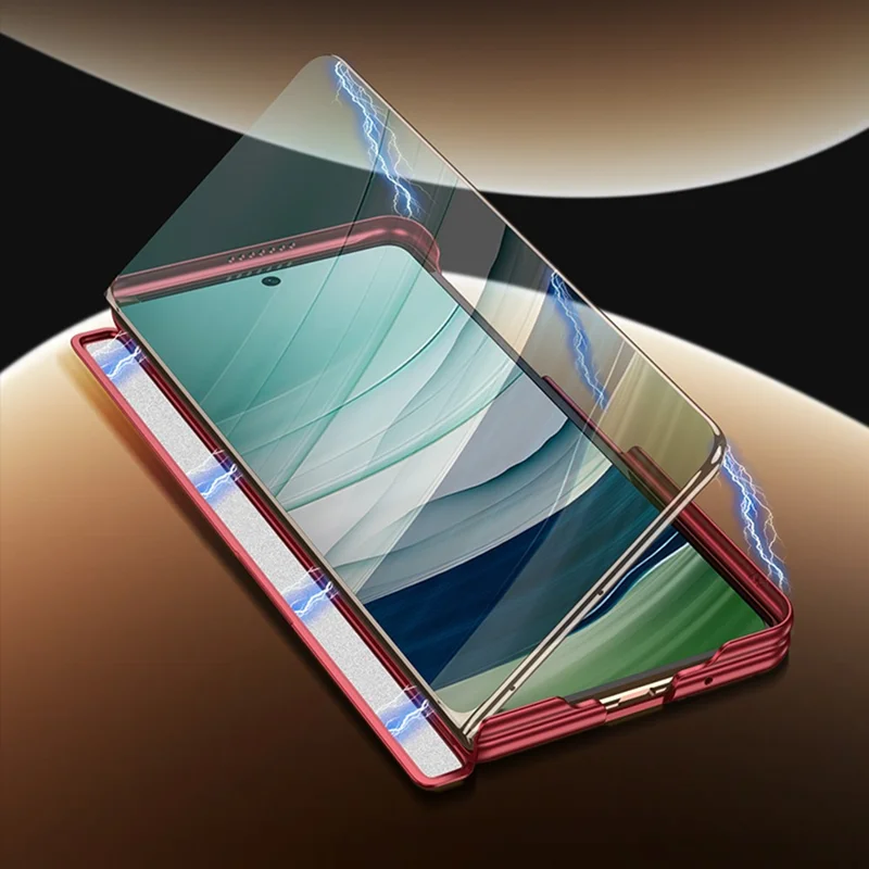 Funda magnética para Huawei Mate X5 Transform para iPhone 17 Pro, funda de teléfono de PC mate - Naranja