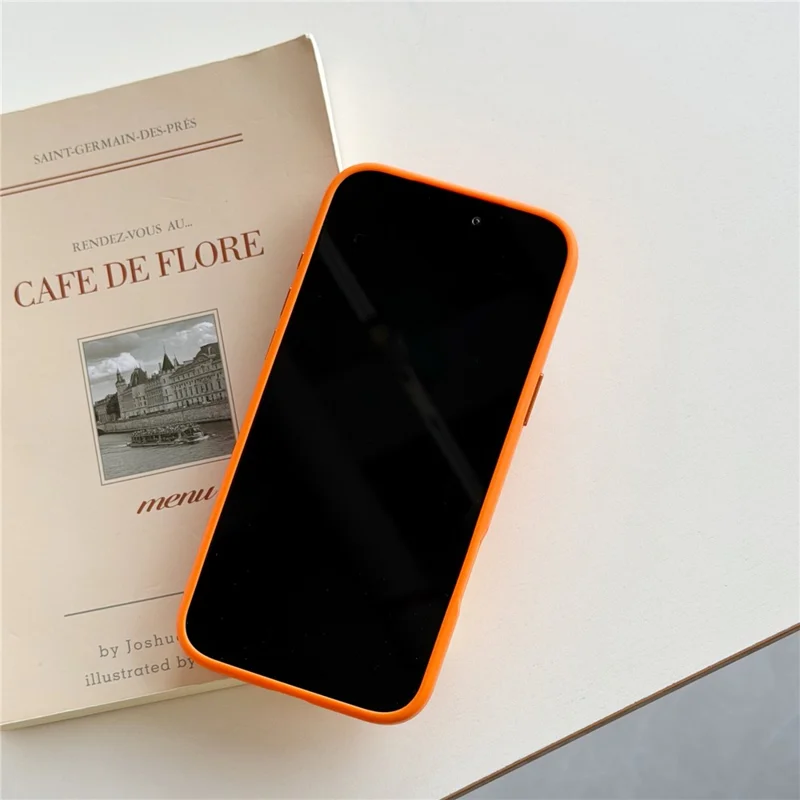 Cover per iPhone 17 Pro Max Compatibile con MagSafe con Supporto a Cavalletto Scorrevole, Tocco Morbido, Colori Contrapposti, in Silicone TPU PC - Arancione