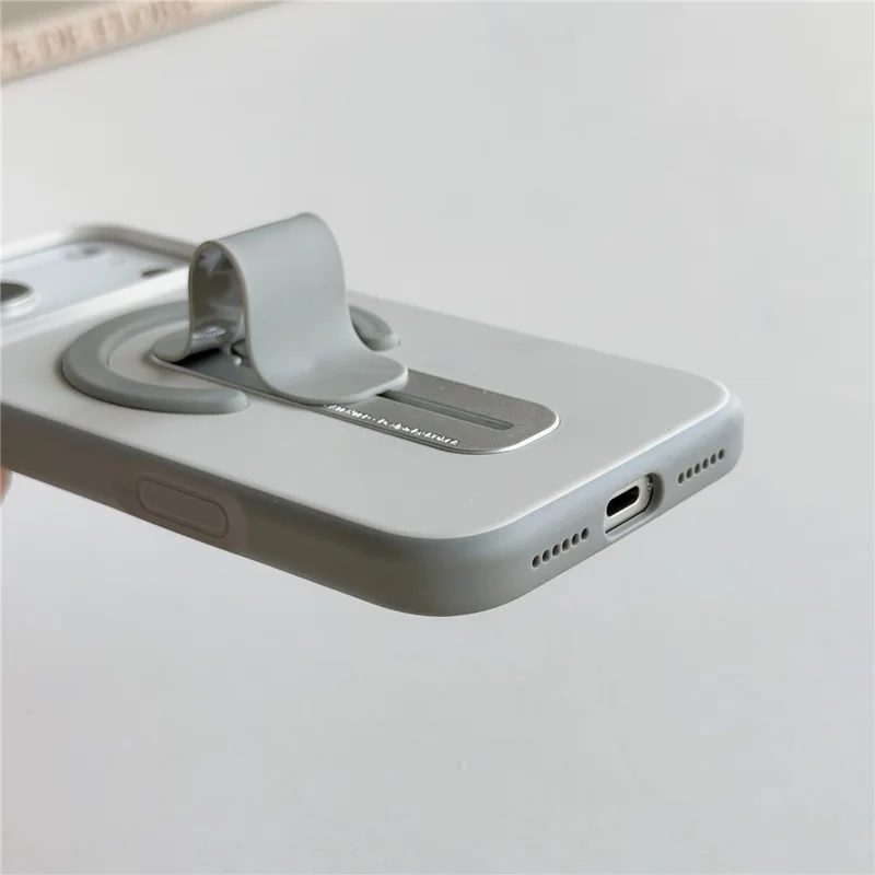 Cover per iPhone 17 Pro Max Compatibile con MagSafe con Supporto a Cavalletto Scorrevole, Tocco Morbido, Colori Contrapposti, in Silicone TPU PC - Arancione