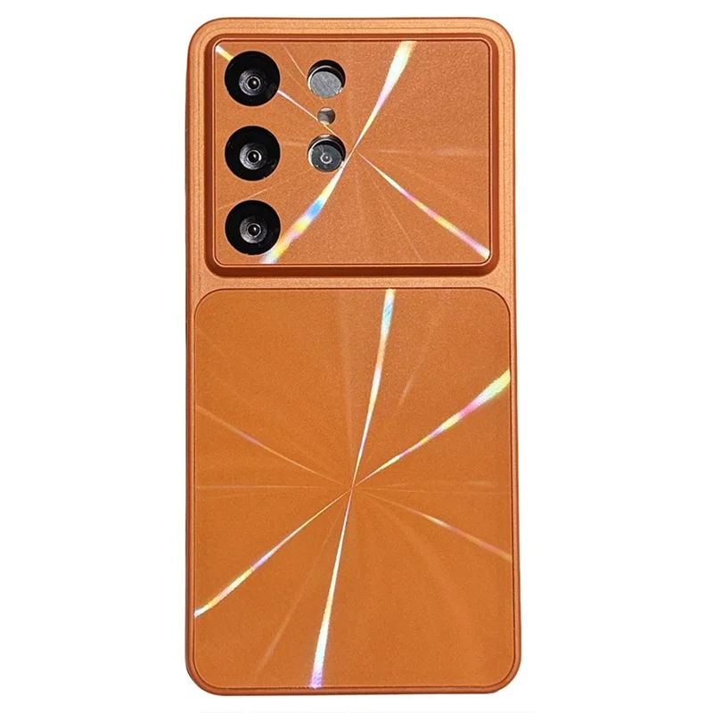 Funda para Samsung Galaxy S26 Ultra con Diseño de Venas CD, Funda Trasera Delgada y a Prueba de Golpes de PC - Naranja