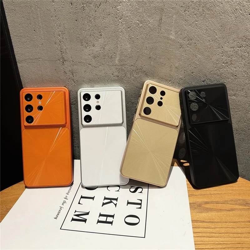 Funda para Samsung Galaxy S26 Ultra con Diseño de Venas CD, Funda Trasera Delgada y a Prueba de Golpes de PC - Naranja