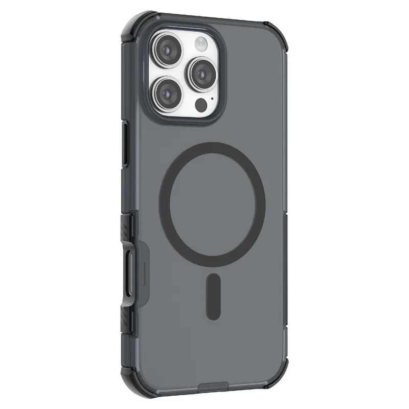 For iPhone 17 Pro Max Magnetic Case Matte Skin Touch TPU PC Anti Drop Phone Cover Compatible with MagSafe - Black