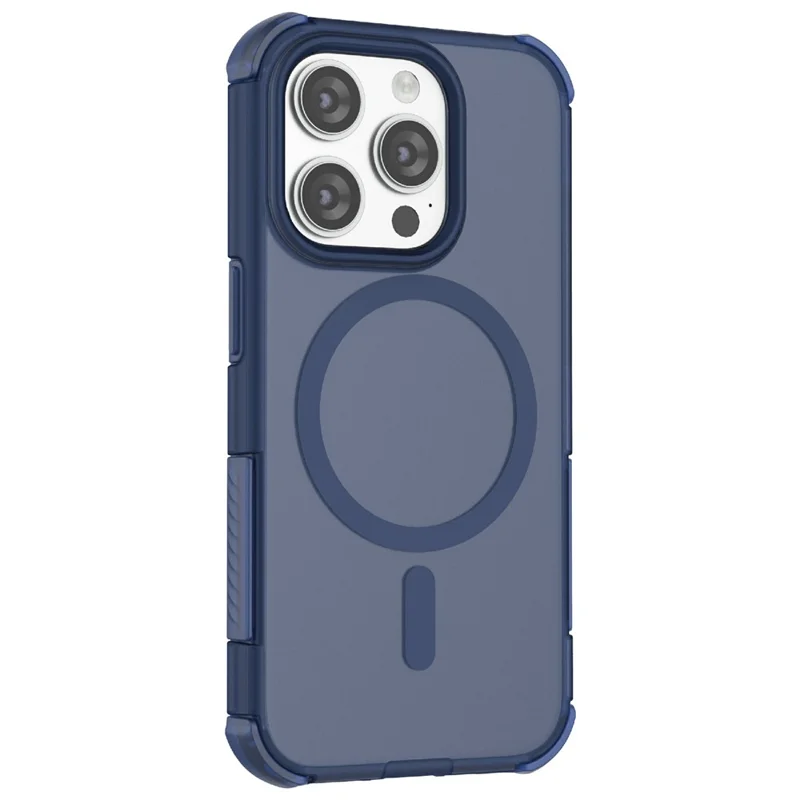 For iPhone 15 Pro Max Magnetic Case Matte Skin Touch TPU PC Anti Drop Phone Cover Compatible with MagSafe - Blue