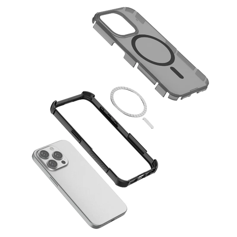 For iPhone 15 Pro Max Magnetic Case Matte Skin Touch TPU PC Anti Drop Phone Cover Compatible with MagSafe - Blue