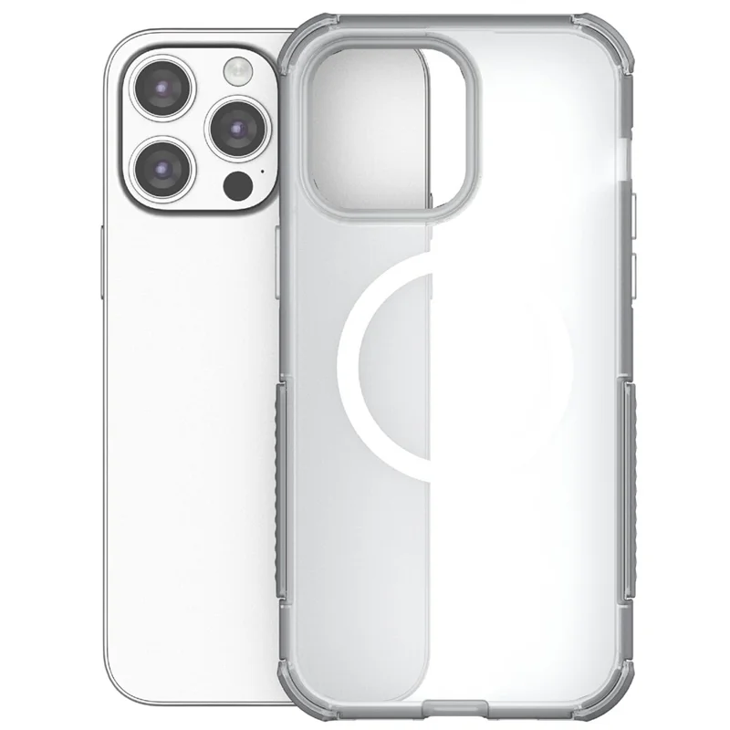 For iPhone 14 Pro Max Magnetic Case Matte Skin Touch TPU PC Anti Drop Phone Cover Compatible with MagSafe - White