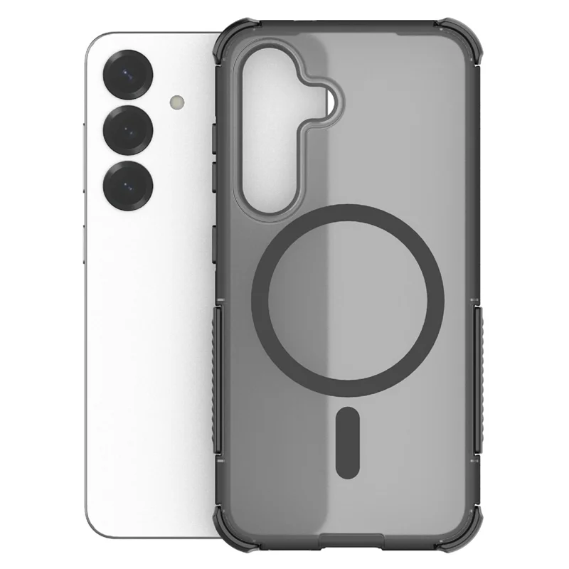 For Samsung Galaxy S25 Magnetic Case Matte Skin Touch TPU PC Anti Drop Phone Cover - Purple