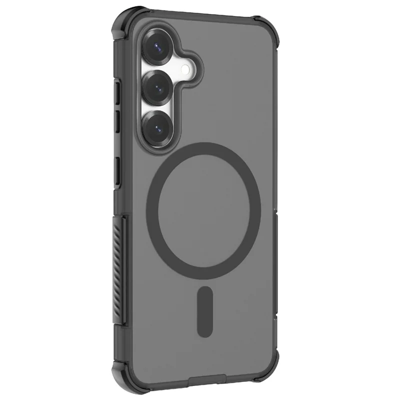 For Samsung Galaxy S25+ Magnetic Case Matte Skin Touch TPU PC Anti Drop Phone Cover - Purple