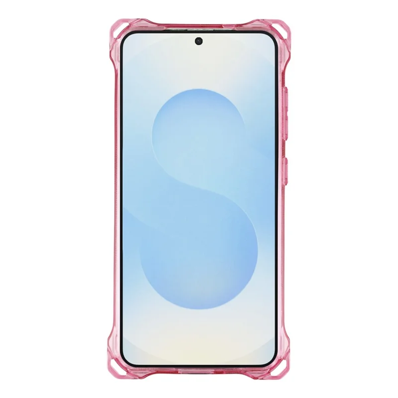 For Samsung Galaxy S26 Magnetic Case Ring Kickstand TPU + PC Phone Cover with Lanyard - Pink