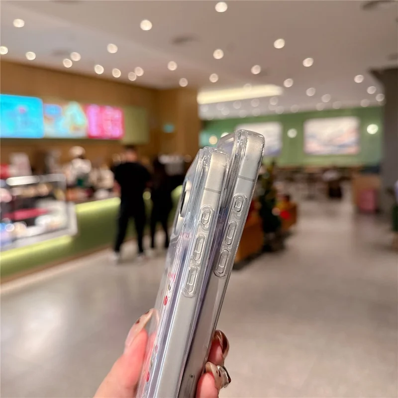 Coque magnétique pour iPhone 17 Pro, coque transparente en TPU résistante aux chocs avec époxy pailleté, compatible MagSafe - Papillon