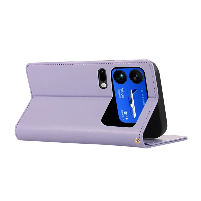For Xiaomi 17 Pro Max Case RFID Blocking Wallet Stand Rhombus Leather Phone Cover with Wrist Strap - Purple