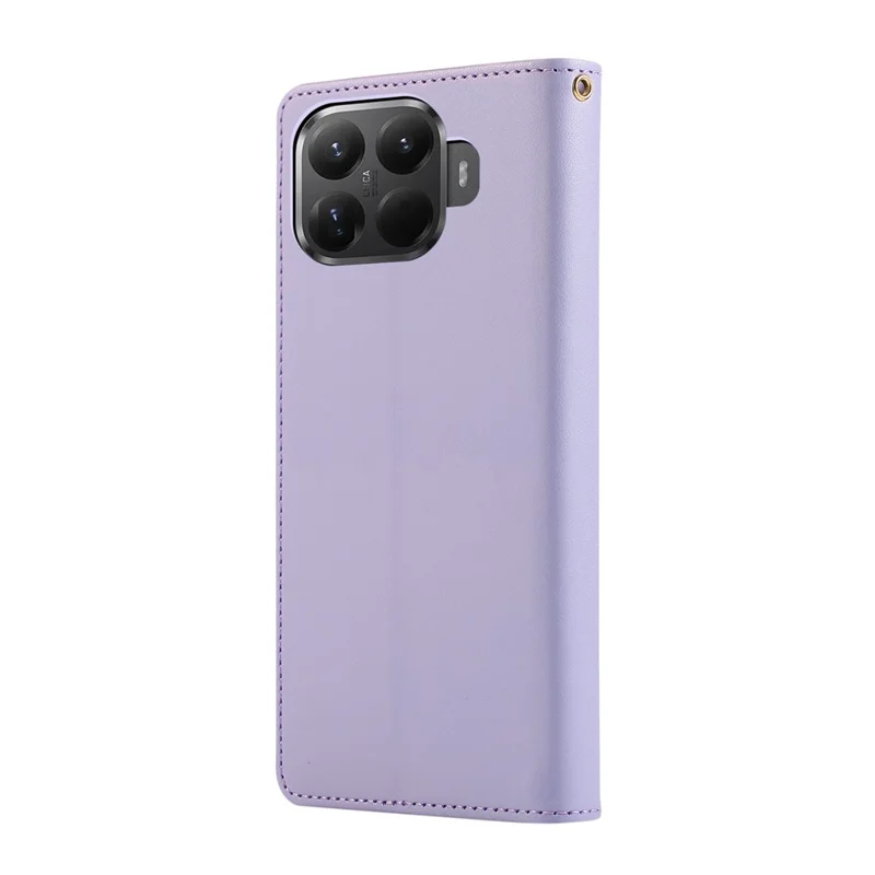 For Xiaomi 15T Pro Case RFID Blocking Wallet Stand Rhombus Leather Phone Cover with Wrist Strap - Purple
