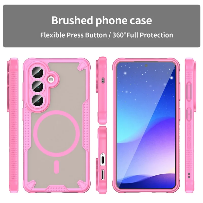For Samsung Galaxy A26 5G Magnetic Case TPU + PC Phone Back Cover - Pink