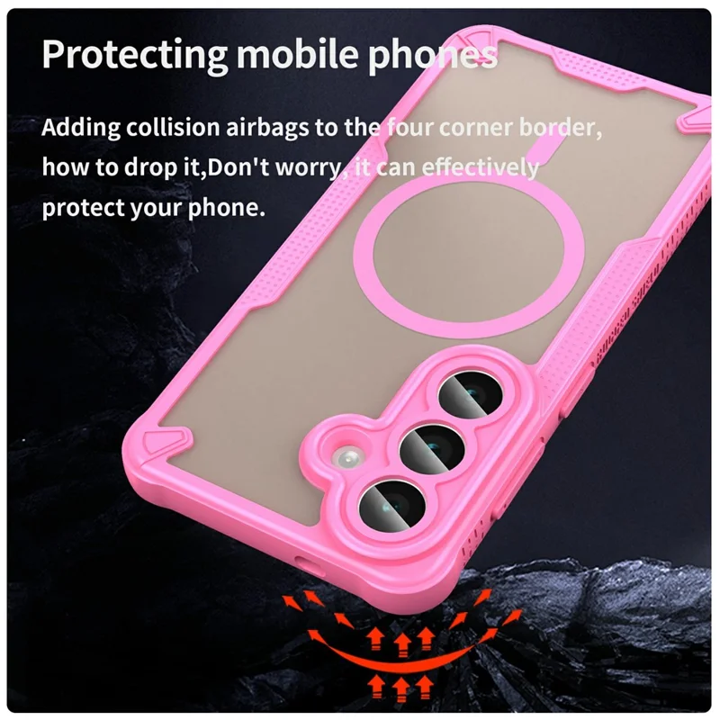 For Samsung Galaxy A56 5G Magnetic Case TPU + PC Phone Back Cover - Pink