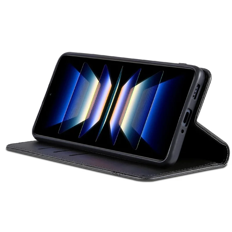 AZNS For Xiaomi 17 Ultra 5G Case Cowhide Texture PU Leather Wallet Phone Cover - Black