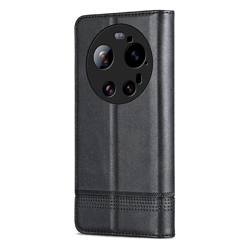 AZNS For Xiaomi 17 Ultra 5G Case Cowhide Texture PU Leather Wallet Phone Cover - Black