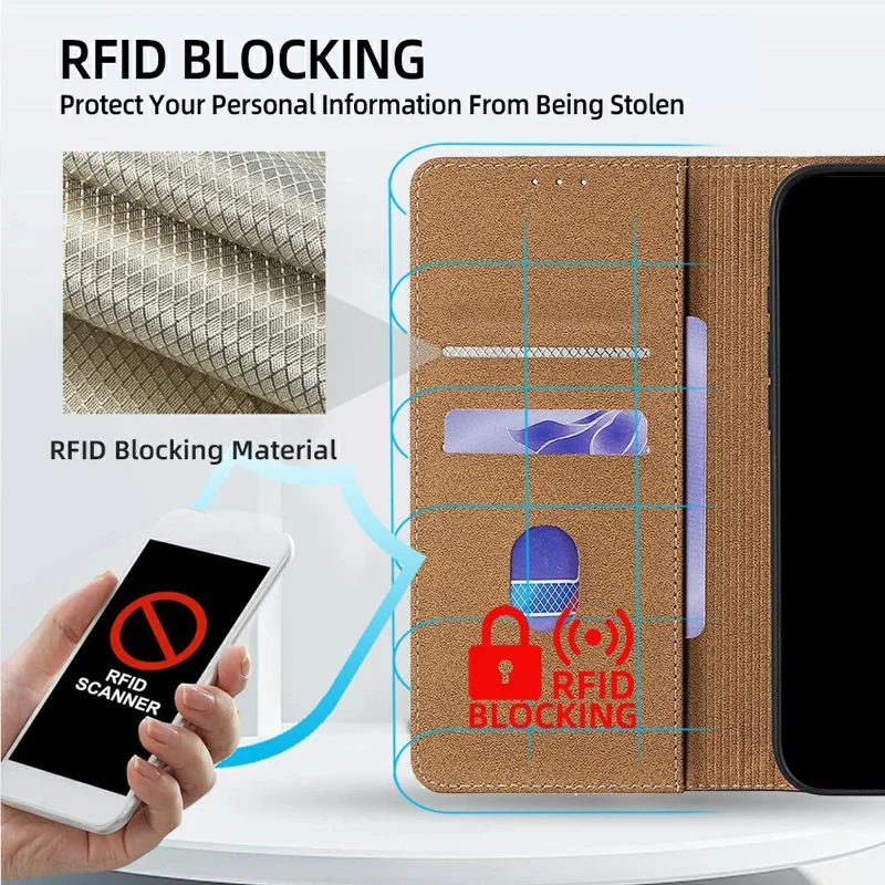For iPhone 18 Pro / 17 Pro Case Genuine Cow Leather Stand Mobile Phone Cover with RFID Blocking Wallet - Red