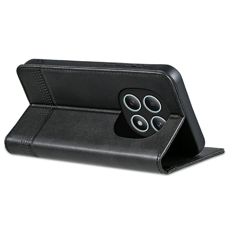 AZNS For Xiaomi Redmi Note 15 4G (Global) Case Cowhide Texture PU Leather Wallet Phone Cover - Black