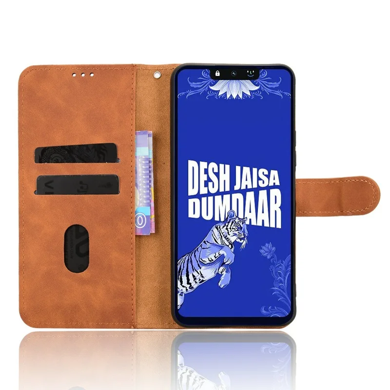 For TECNO Spark Go 3 Leather Case Skin Feel Anti Drop Wallet Stand Flip Phone Cover - Brown