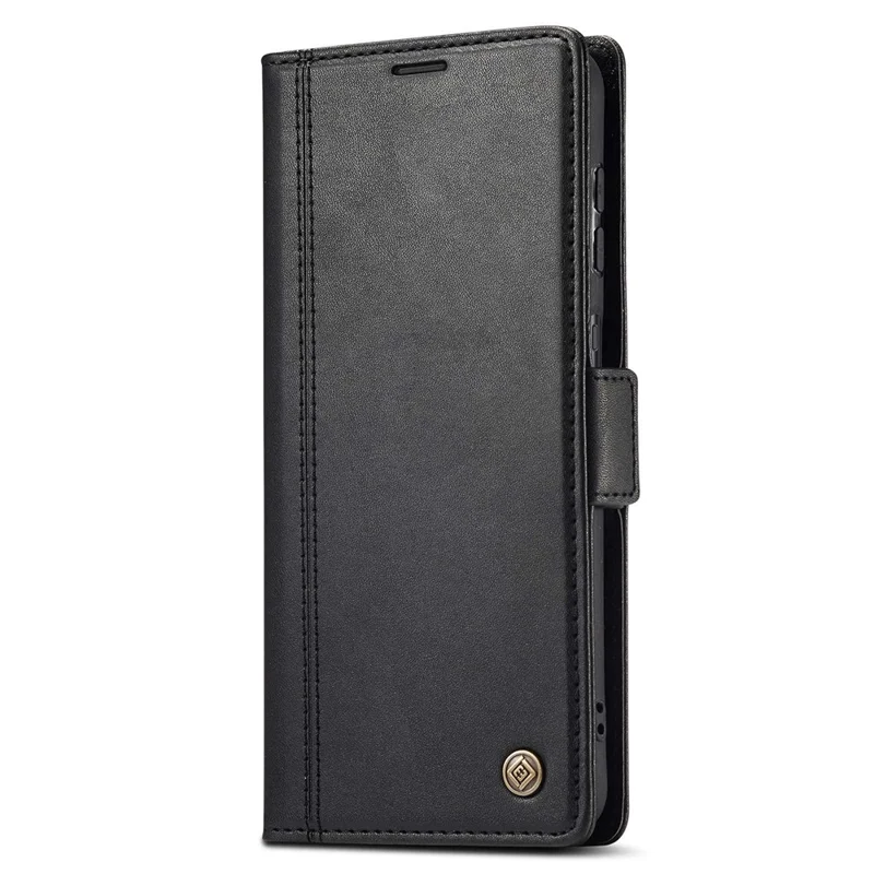 LC.IMEEKE for Samsung Galaxy S23+ PU Leather Dual Magnetic Clasp Phone Stand Case Wallet Shockproof Cover - Black