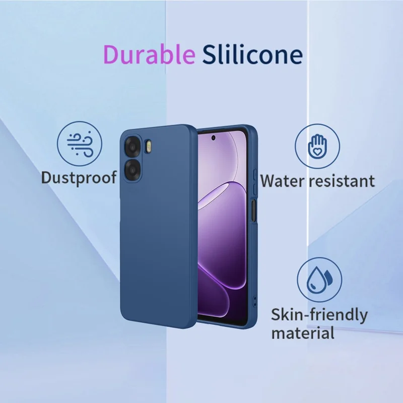 Phone Case For Oppo A6x 5G  /  A6x 4G Liquid Silicone Feel Soft TPU Protective Phone Cover - Blue