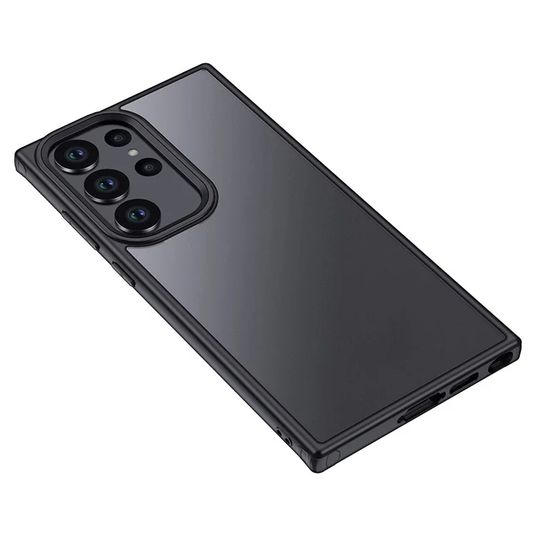 For Samsung Galaxy S23 Ultra TPU Frame PC Back Hybrid Cover Anti-drop Cell Phone Case - Matte Black