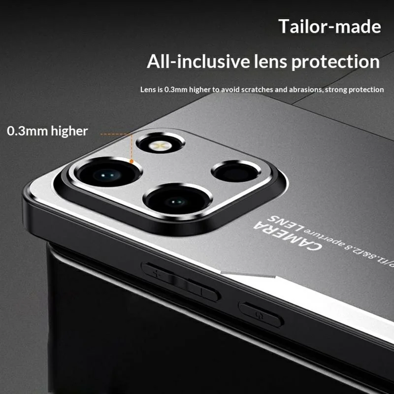 For OnePlus Turbo 6 5G Phone Case Aluminium Alloy TPU PC Back Cover - Gold