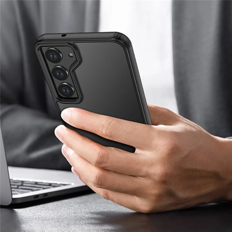 For Samsung Galaxy S23+ TPU + PC Protective Phone Cover Shockproof Back Case - Matte Black