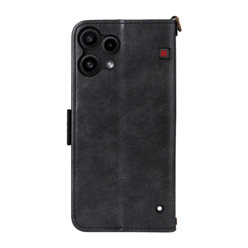 Til Nothing Phone (3a) Lite 5G Læderetui med Magnetlukning, Wallet og Standskive med Tværgående Rem - Sort