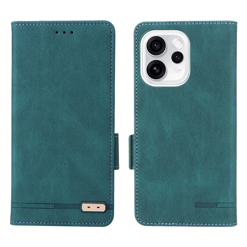 For Oppo Reno15 Pro Max 5G (Global)  /  Reno15 Pro 5G (China) Case Leather Wallet Flip Phone Cover with Hardware Decor - Blue