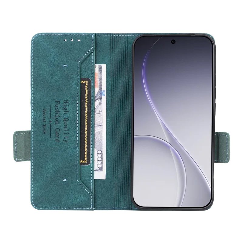For Oppo Reno15 Pro Max 5G (Global)  /  Reno15 Pro 5G (China) Case Leather Wallet Flip Phone Cover with Hardware Decor - Blue