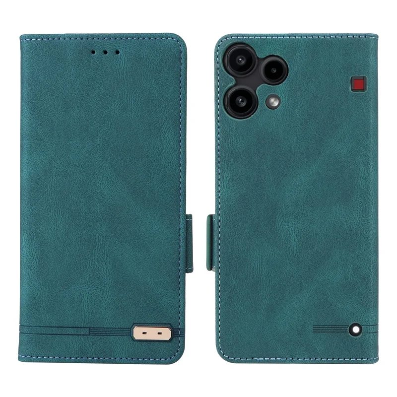 Funda para Nothing Phone (3a) Lite 5G, funda tipo cartera de cuero con cierre y decoración metálica - Azul
