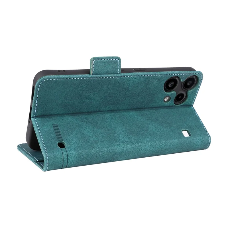 Funda para Nothing Phone (3a) Lite 5G, funda tipo cartera de cuero con cierre y decoración metálica - Azul