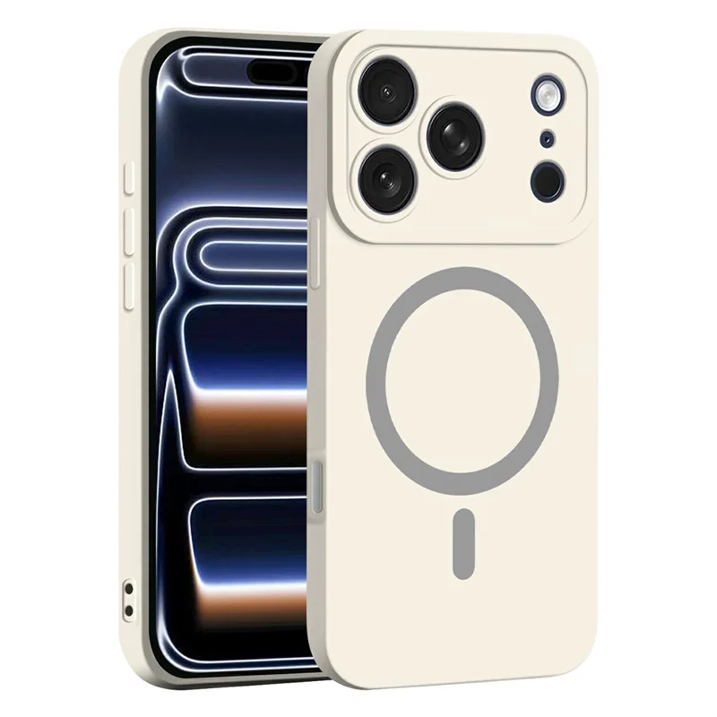Compra al por mayor para funda iPhone 17 Pro compatible con MagSafe, color sólido, cortes precisos, funda suave de TPU - Blanco