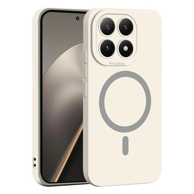 شراء بالجملة لحالة مغناطيسية شاومي 15T بلون سادة مع قطع دقيق غطاء هاتف من مادة TPU لينة - أبيض