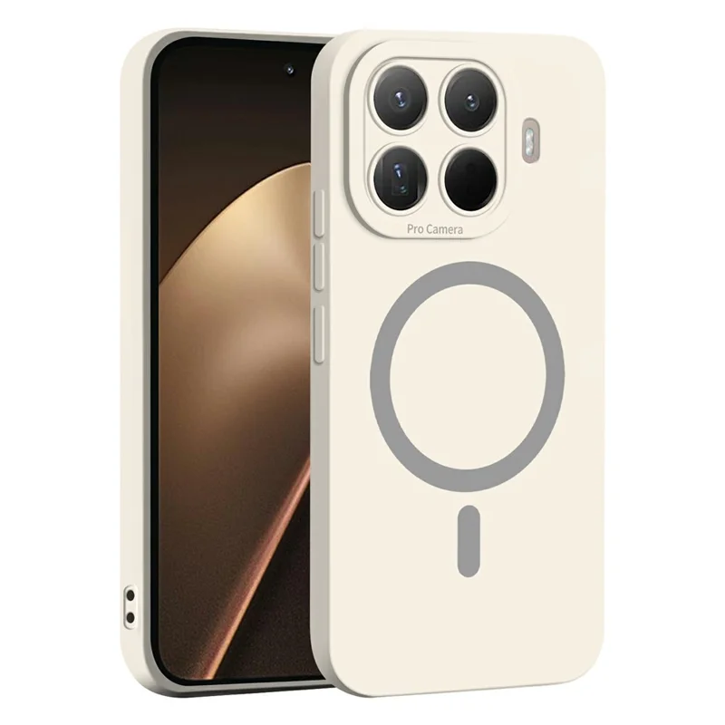 Compra al por mayor de funda magnética para Xiaomi 15T Pro, color sólido, recortes precisos, funda suave de TPU para teléfono - Blanco