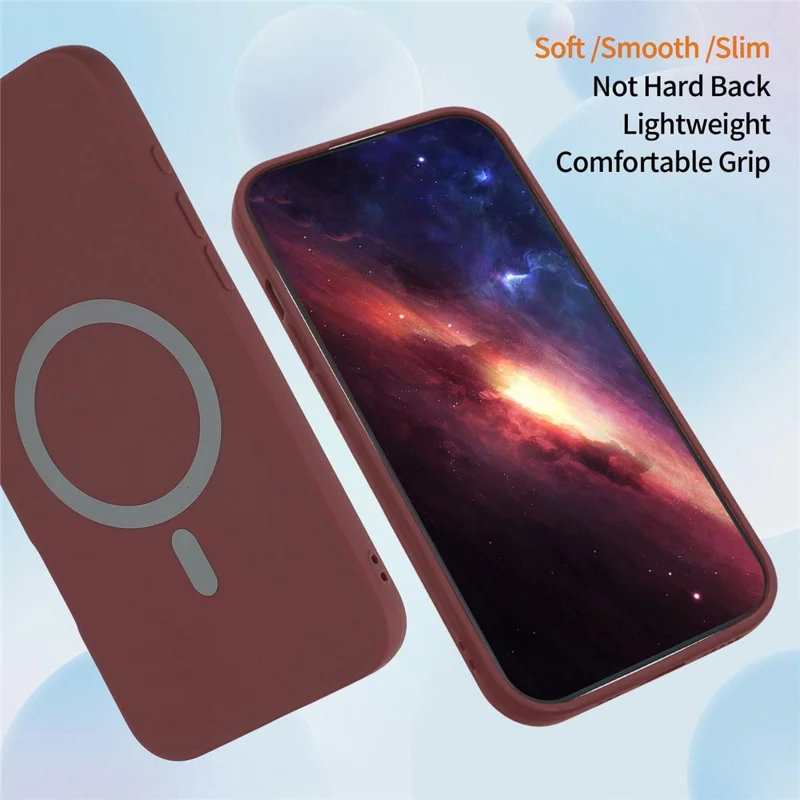 Bulk Purchasing Magnetic Case For Honor X9c 5G  /  Magic7 Lite 5G  /  X60 Pro 5G Solid Color Precise Cutouts Soft TPU Phone Cover - Wine Red