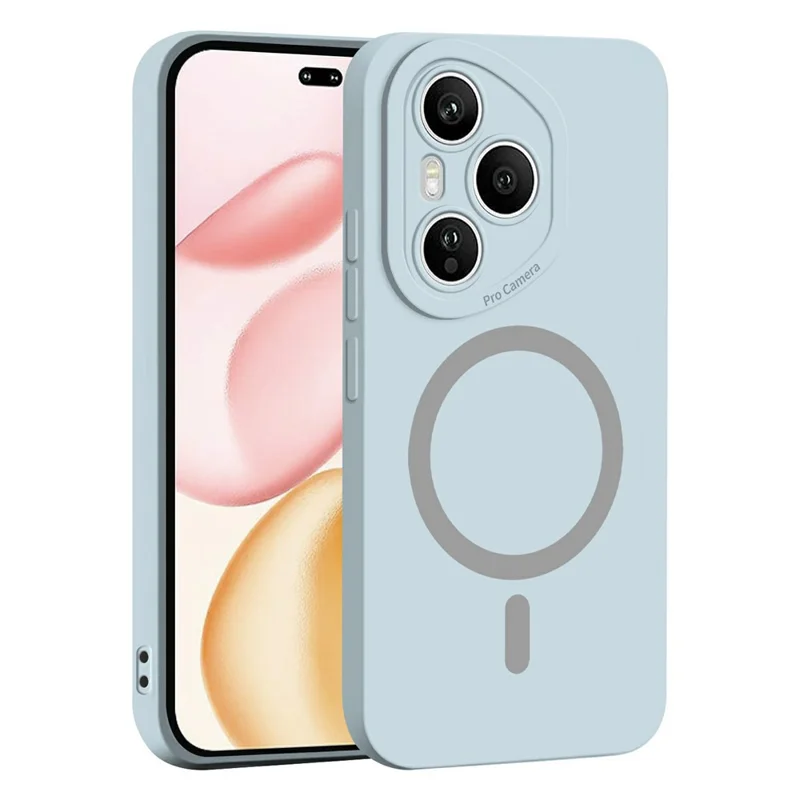 Compra al por mayor de funda magnética para Honor 400 Pro 5G (Global), funda sólida de color liso con recortes precisos, cubierta suave de TPU para teléfono - Azul bebé