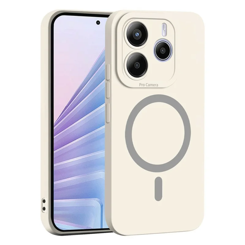Acquisto all'ingrosso per custodia magnetica Xiaomi Redmi Note 14 5G, custodia solida colorata, ritagli precisi, cover morbida in TPU - Bianco