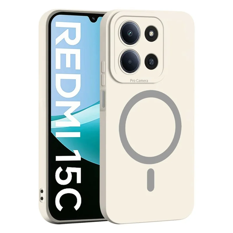 Achat en gros pour Xiaomi Redmi 15C 5G (UE) (173 mm) / 15C 4G (UE) (173 mm) Étui magnétique Uni Découpes précises Coque de téléphone souple en TPU - Blanc