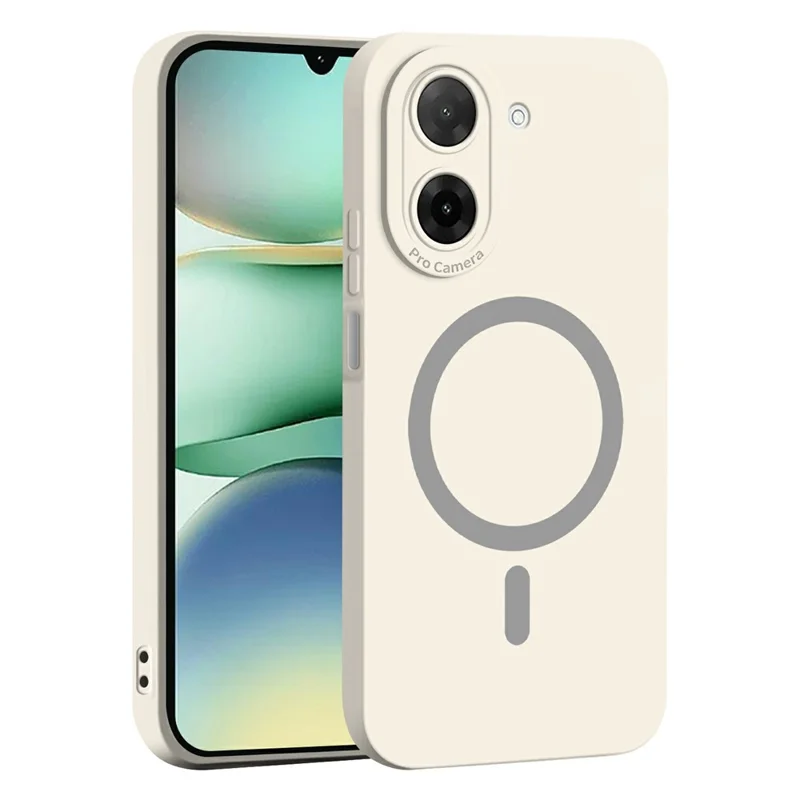Groothandel voor Xiaomi Redmi A5 NFC (EU) (173,45 mm) Magnetische Hoes Effen Kleur Precieze Uitsparingen Zachte TPU Telefoonhoes - Wit