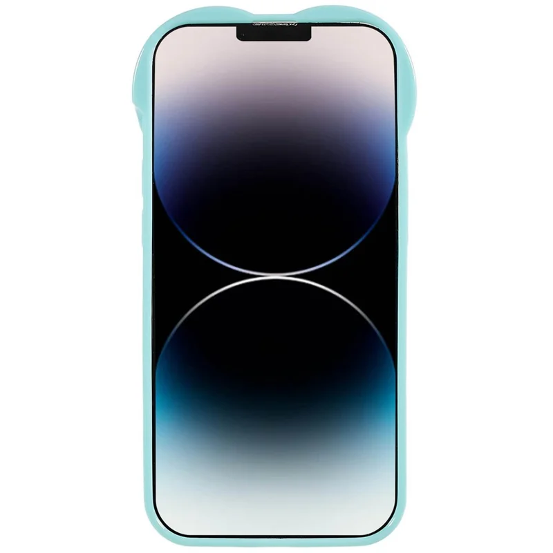 Heart Shaped Camera Protection Phone Cover for iPhone 14 Pro Max, Anti-fingerprint TPU Anti-dust Cell Phone Case - Cyan