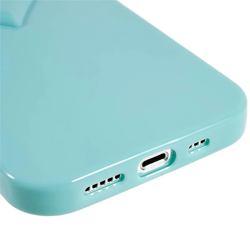 Heart Shaped Camera Protection Phone Cover for iPhone 14 Pro Max, Anti-fingerprint TPU Anti-dust Cell Phone Case - Cyan