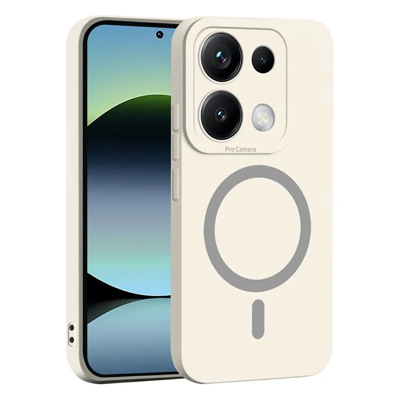 Großhandel für Xiaomi Redmi Note 14S 4G Magnetische Hülle, einfarbig, präzise Ausschnitte, weiche TPU-Handyhülle - Weiß