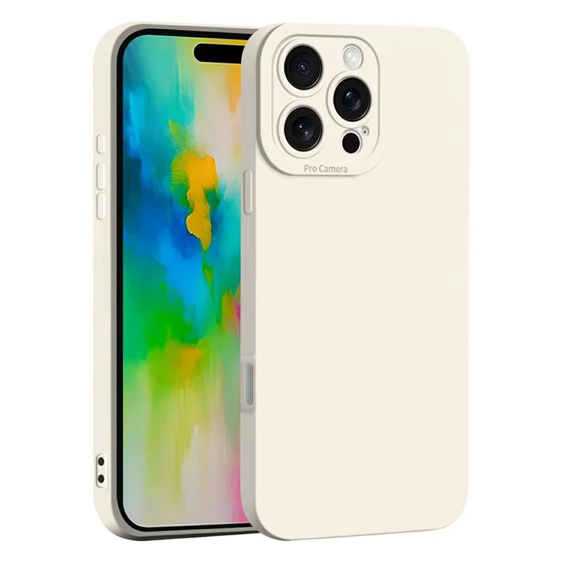 For iPhone 16 Pro Case Precise Camera Cutouts Soft TPU Shockproof Phone Cover - White