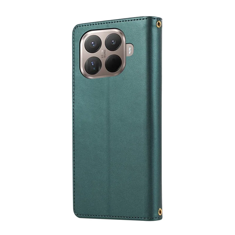 For Xiaomi 15T Pro Case Multi Card Slots Zipper Rhombus Leather Phone Cover with Wrist Strap - Green