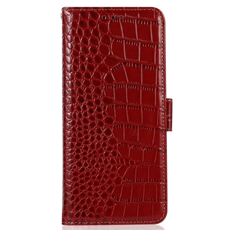 Pour Xiaomi Redmi 11 Prime 4G Crocodile Texture Téléphone Bénévain de Portefeuille en Cuir de Vache Vow - Rouge