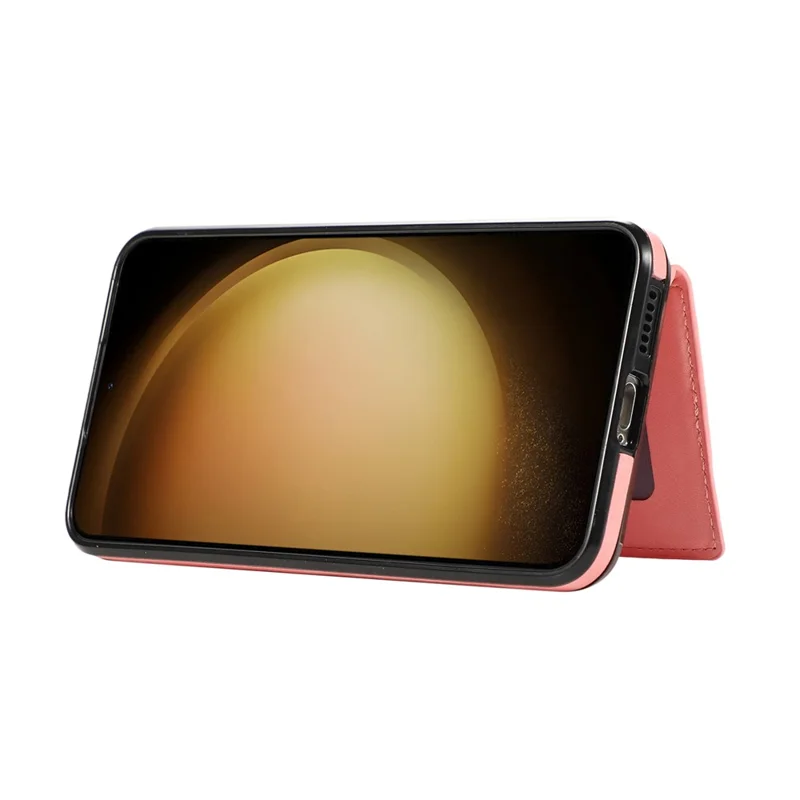 For Samsung Galaxy A57 5G Kickstand Phone Case TPU+PU Leather Shoulder Phone Bag - Rose Gold