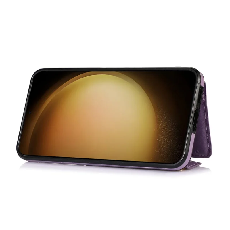 For Samsung Galaxy A37 5G Cell Phone Case Triangle Lid Card Bag Leather + TPU Cover with Long Strap - Purple